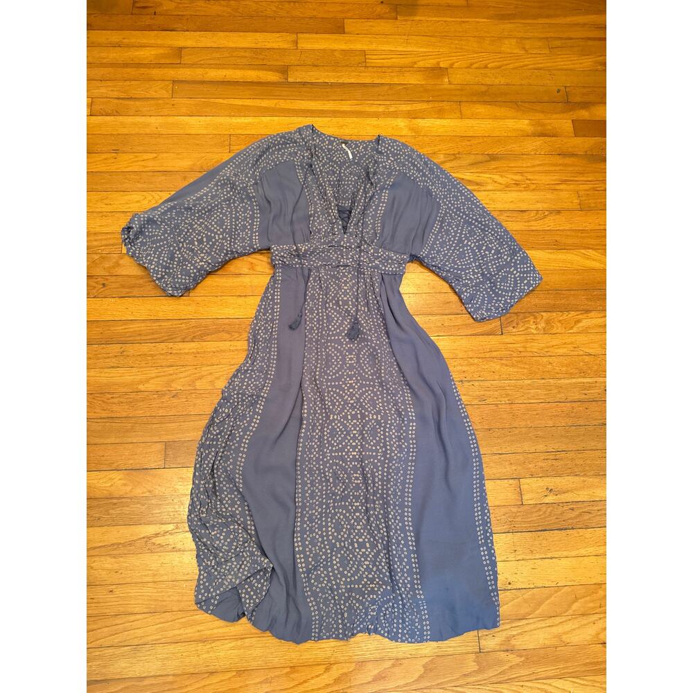 Free People Modern Kimono Maxi Dress Printed Sz 8 - Picture 2 of 4